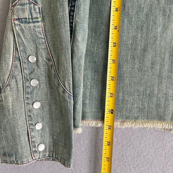 Le Superbe Surf Cowboy Pearl Button Western Shirt Sun Faded Denim Revolve Sz 8 - Picture 9 of 12